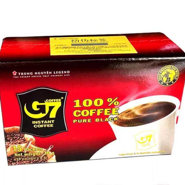 越南进口正品中原G7纯黑苦咖啡30g盒装速溶咖啡无添加糖咖啡粉