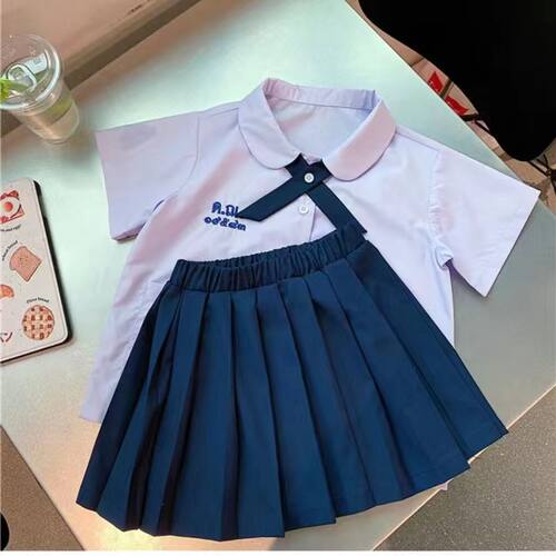 泰式学院风夏小学生毕业班服幼儿园园服女童泰国校服洋气JK裙套装