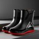 时尚 雨鞋 新款 中筒防滑防水鞋 户外水靴保暖短筒胶 外卖骑手专用男士