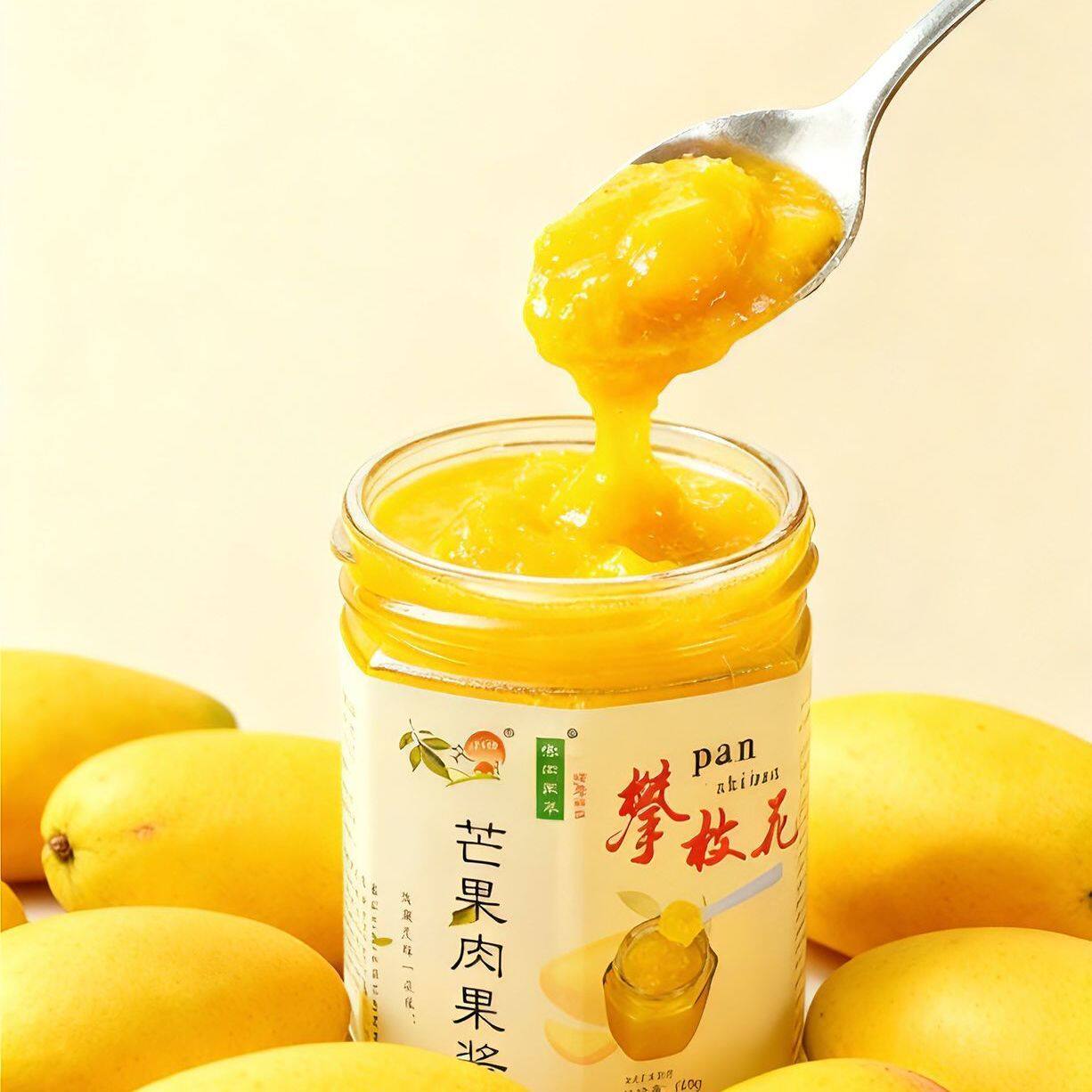 唐四果果可吸式芒果酱小包装带果肉商用烘焙奶茶店果泥沙拉水果酱