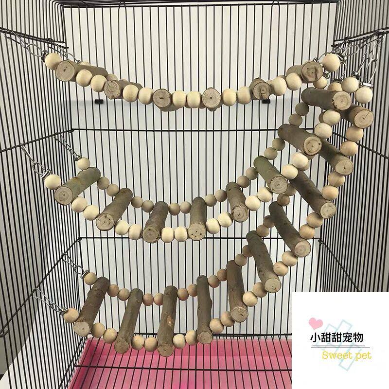 吊桥秋千飞桥爬梯桉树枝蜜袋鼯玩具猫爬架宠物爬梯纯手工挂壁防掉