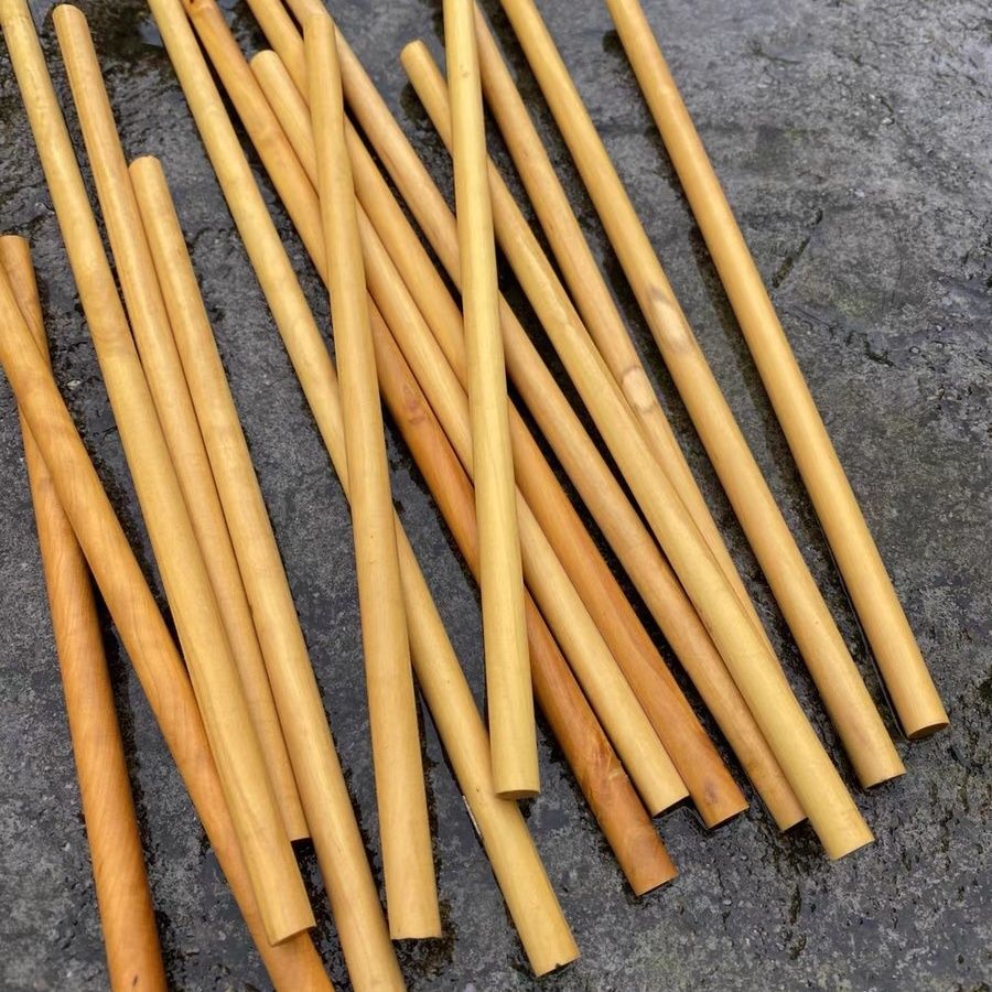 棒针木制小叶黄杨木圆棒毛衣针可拆环针圆木棒半成品DIY材料棍