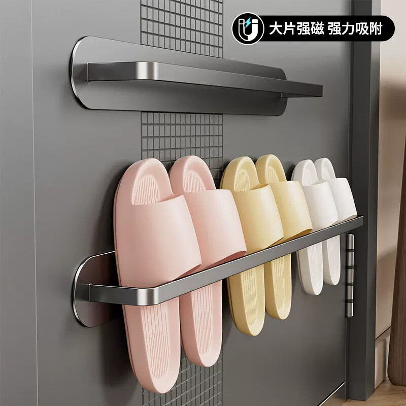 磁吸拖鞋架入户门磁铁置物架门上鞋架沥水架免打孔鞋子收纳神器