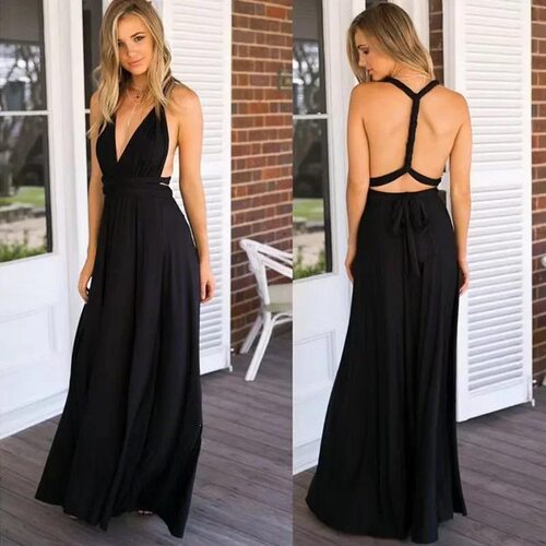 B 70144 Cross Back Strappy Dress 交叉露背连衣裙 跨境欧美