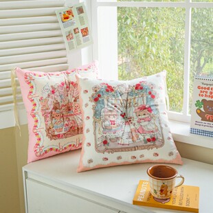 卡通坐垫防滑垫子椅子家用创意加厚地垫子绑带座垫加厚软抱枕靠垫