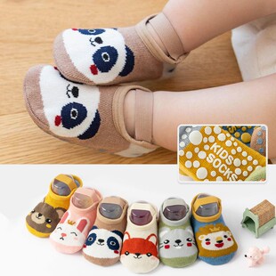 婴儿学步袜宝宝防滑绑带儿童地板袜软底男女婴儿早教袜套0 3岁