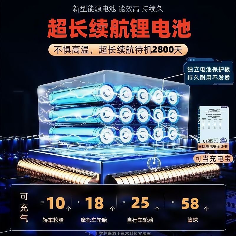 牧田款锂电池移动无线快速打气泵打气机大亿款可携式原厂家用充电