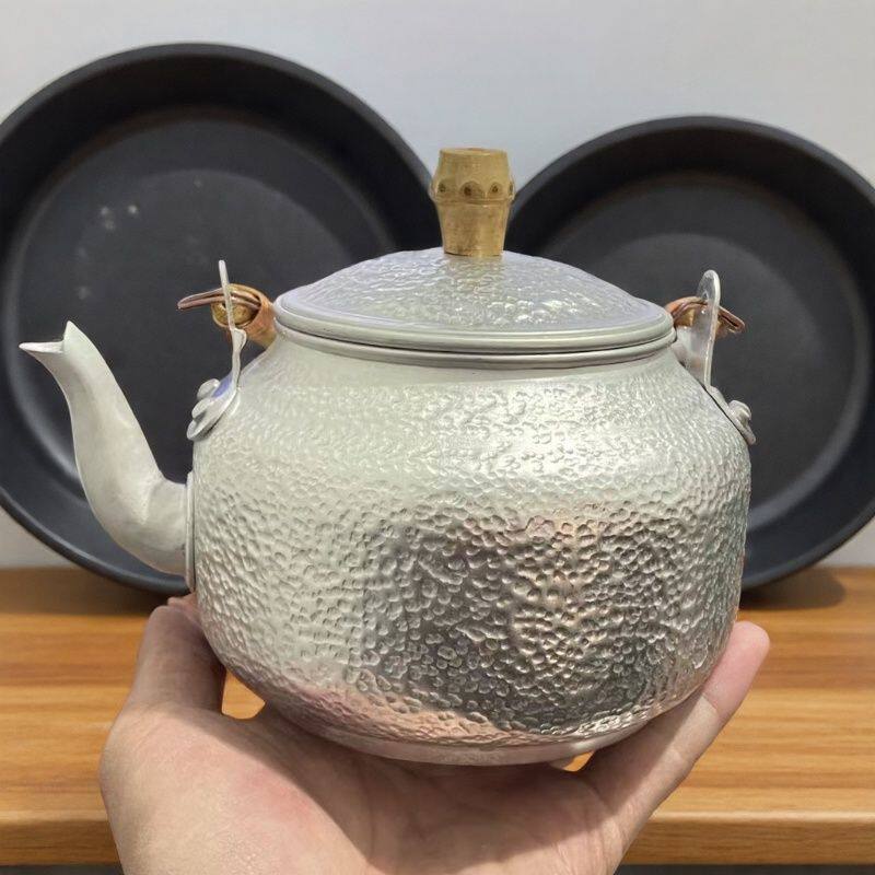 一人喝茶小壶高颜值迷你茶壶新中式手工传统铝壶单人旅行家庭户外