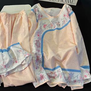 宫廷风古代睡衣宫廷风娘娘寝服清朝格格睡衣女春秋新中式宽松版古