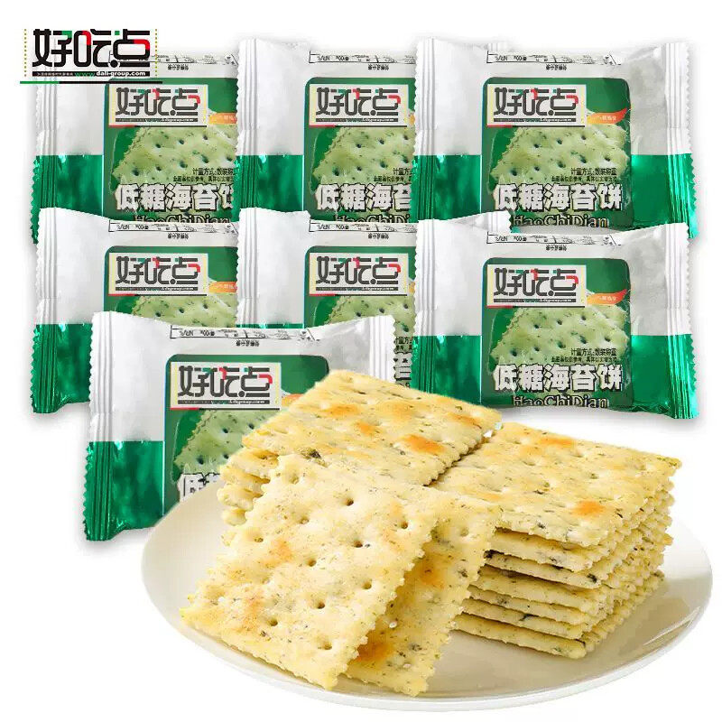 好吃点低糖海苔饼干苏打饼休闲办公室零食小吃小包装休闲食品整箱