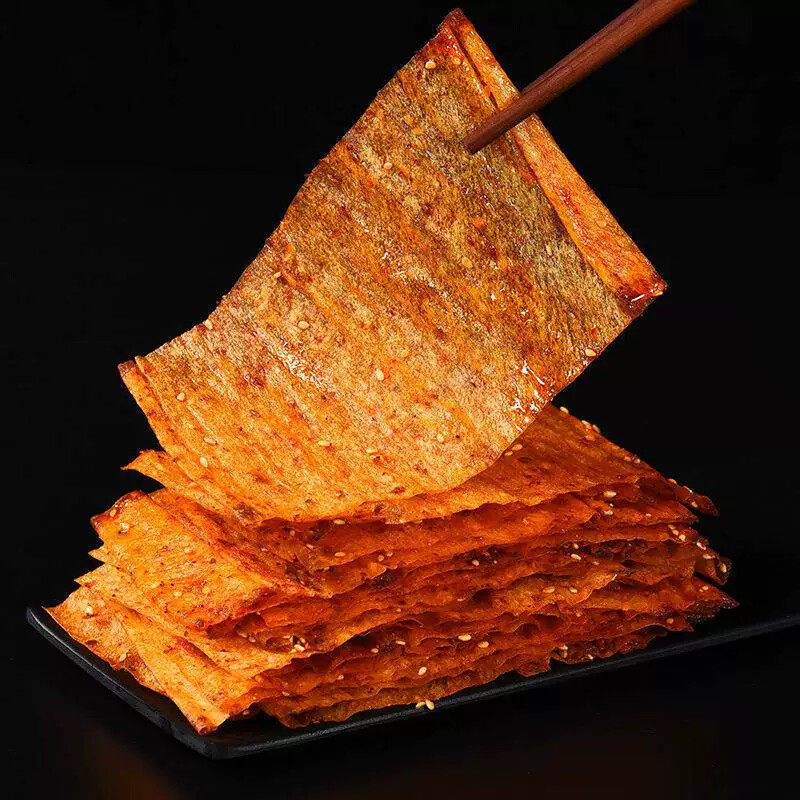 湖南平江大辣片8090儿时味道老式麻辣豆皮辣条零食辣片