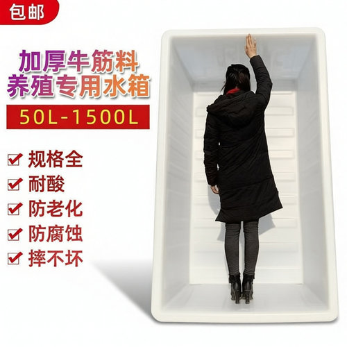 大号加厚牛筋塑料箱长方形周转箱储水桶水产养殖养鱼大号牛筋箱