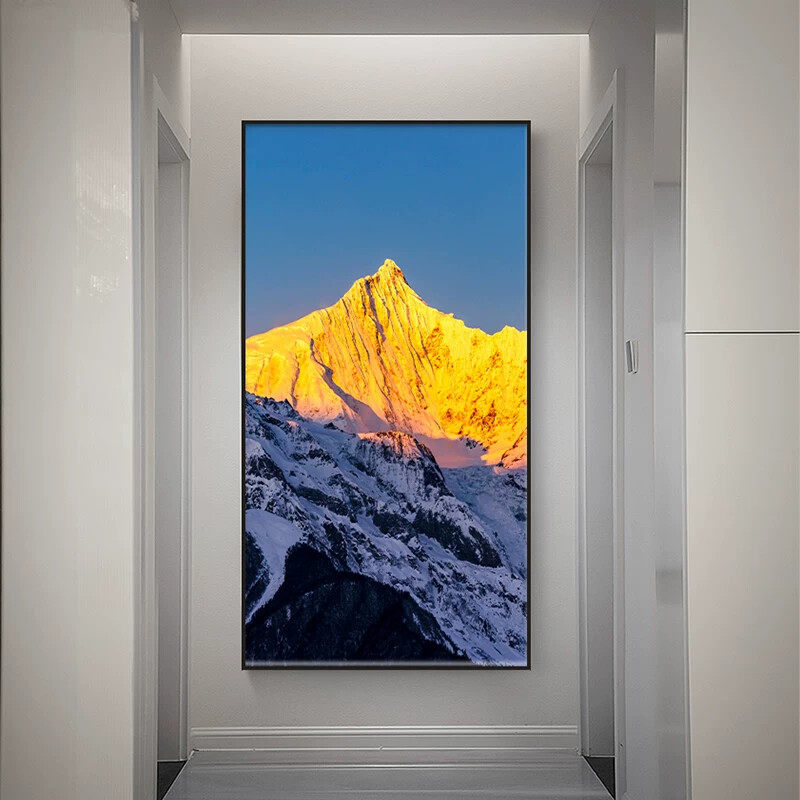 日照金山入户玄关装饰画客厅走廊过道壁画山水画靠山图风景挂画
