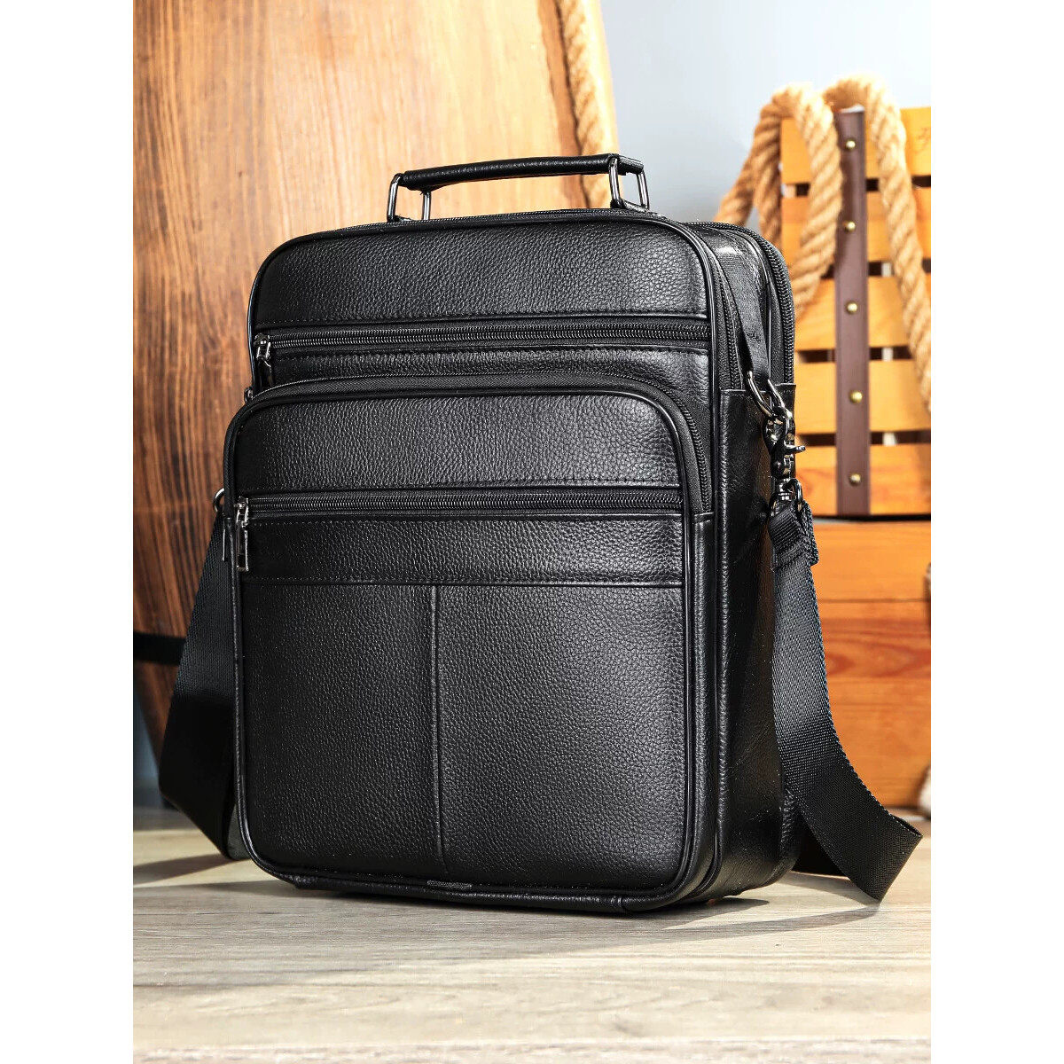 新款男士单肩包真皮商务休闲斜挎背包牛皮大容量公文包13寸电脑包