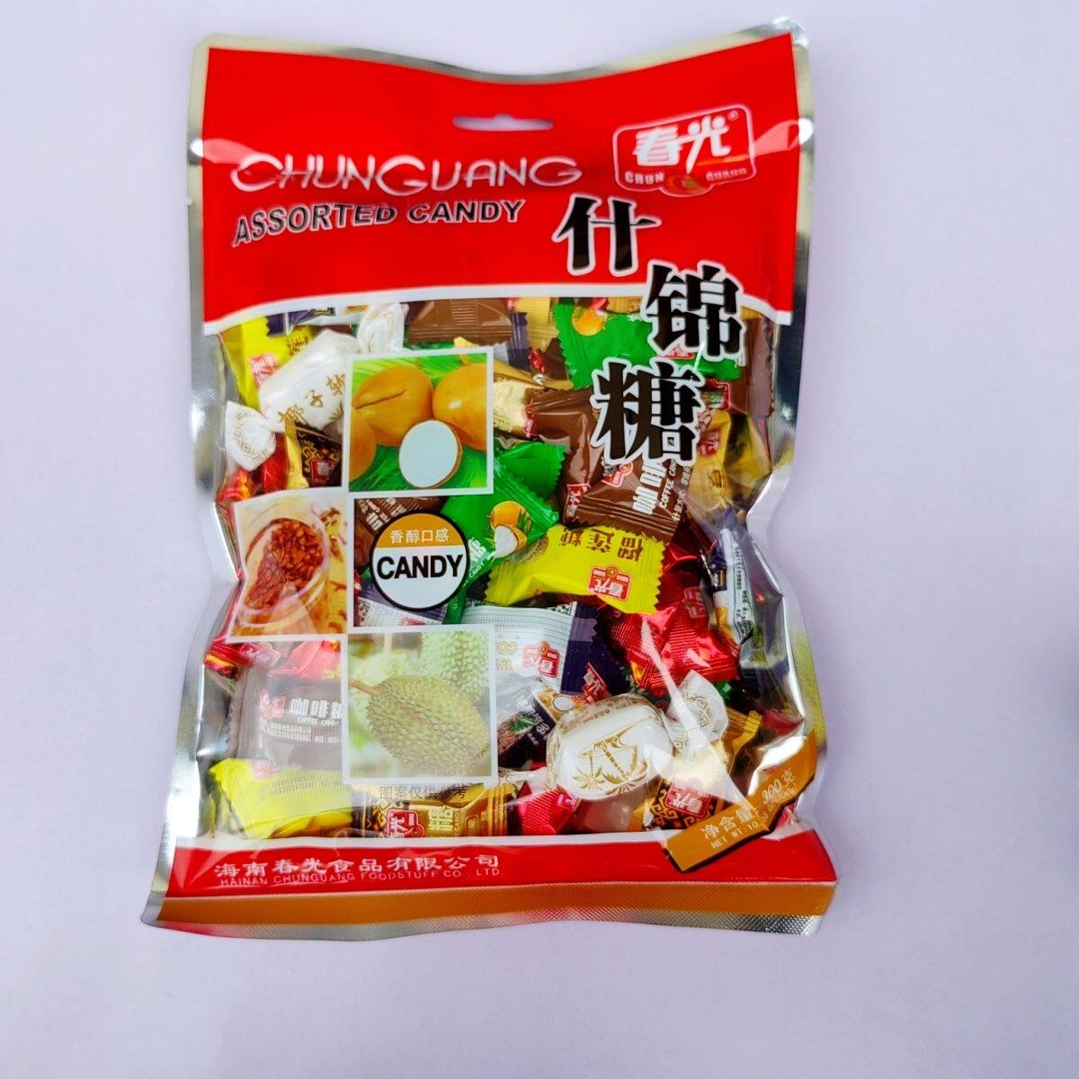海南春光300克什锦糖榴莲咖啡特制椰子混合口味零食糖果年货