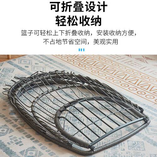 可折叠休闲午睡可躺秋千藤编吊篮摇篮吊椅室内阳台吊床摇蓝单人懒