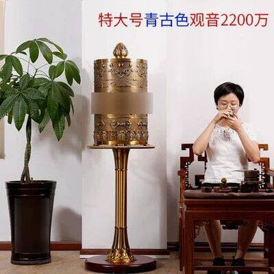 德田福运宝电动转轮锌合金特大号彩绘转筒装饰办公室家用摆件转桶
