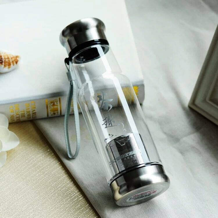 汉诺森威新款时尚茶水分离泡茶杯创意便携塑料水杯带过滤随手杯子