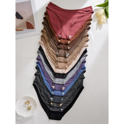 N 22939 Ribbed women's brief 罗纹低腰女士三角内裤跨境外
