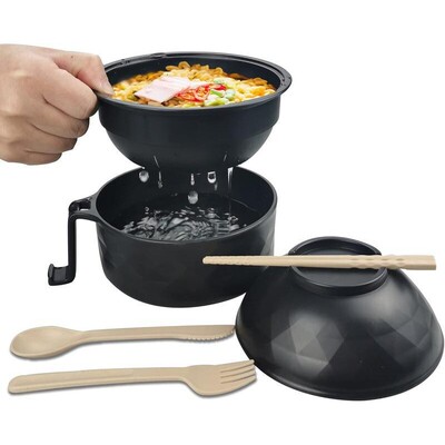 Ramen Cooker Bowl Set with Chopsticks 33oz Microwave