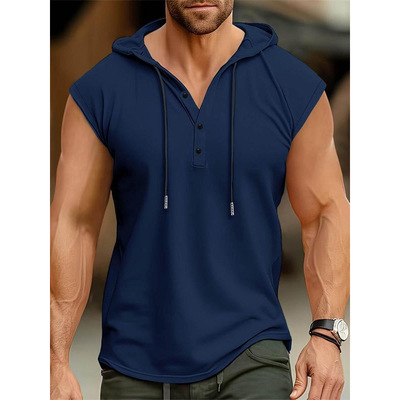 K 49831 Men's hooded sport vest 男士连帽运动背心跨境外贸