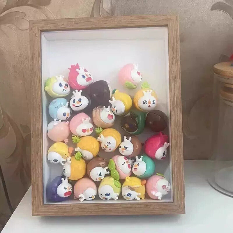 蜜雪冰城盲盒收纳相框雪王潮流玩具公仔萌粒手办透明防尘展示架