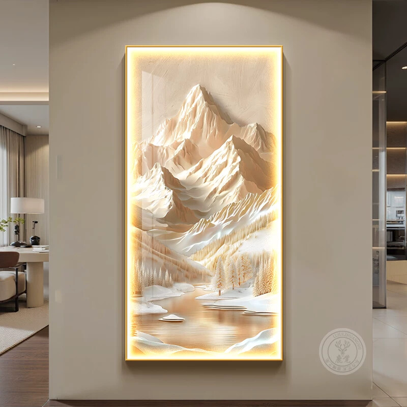 金山画靠山图灯画玄关装饰画挂画入户走廊过道挂画led发光画壁画