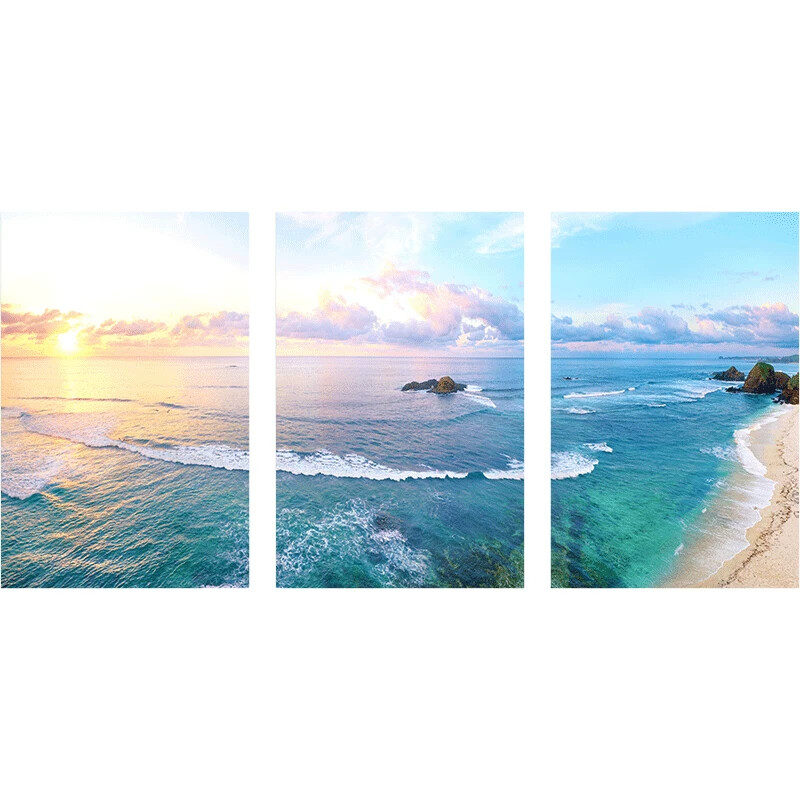 现代简约客厅装饰画免打孔风景壁画北欧沙发背景墙画卧室水晶挂画