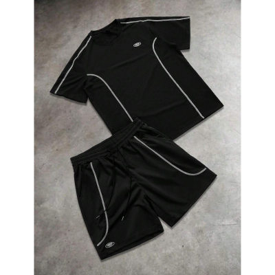 H 45604 Ice silk men's 2 piece set 冰丝男士速干两件套