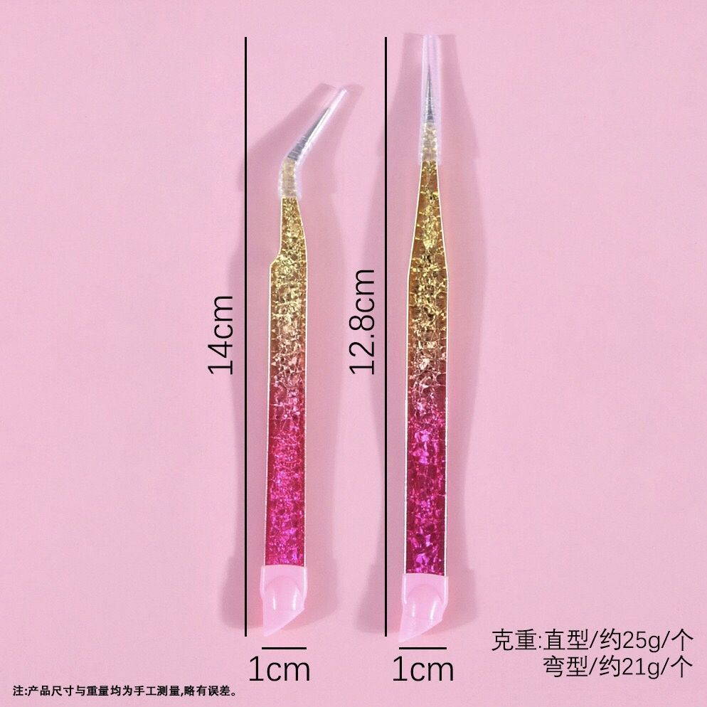 多功能双头镊子美甲工具精密轻松夹取指甲贴纸带硅胶压棒压花