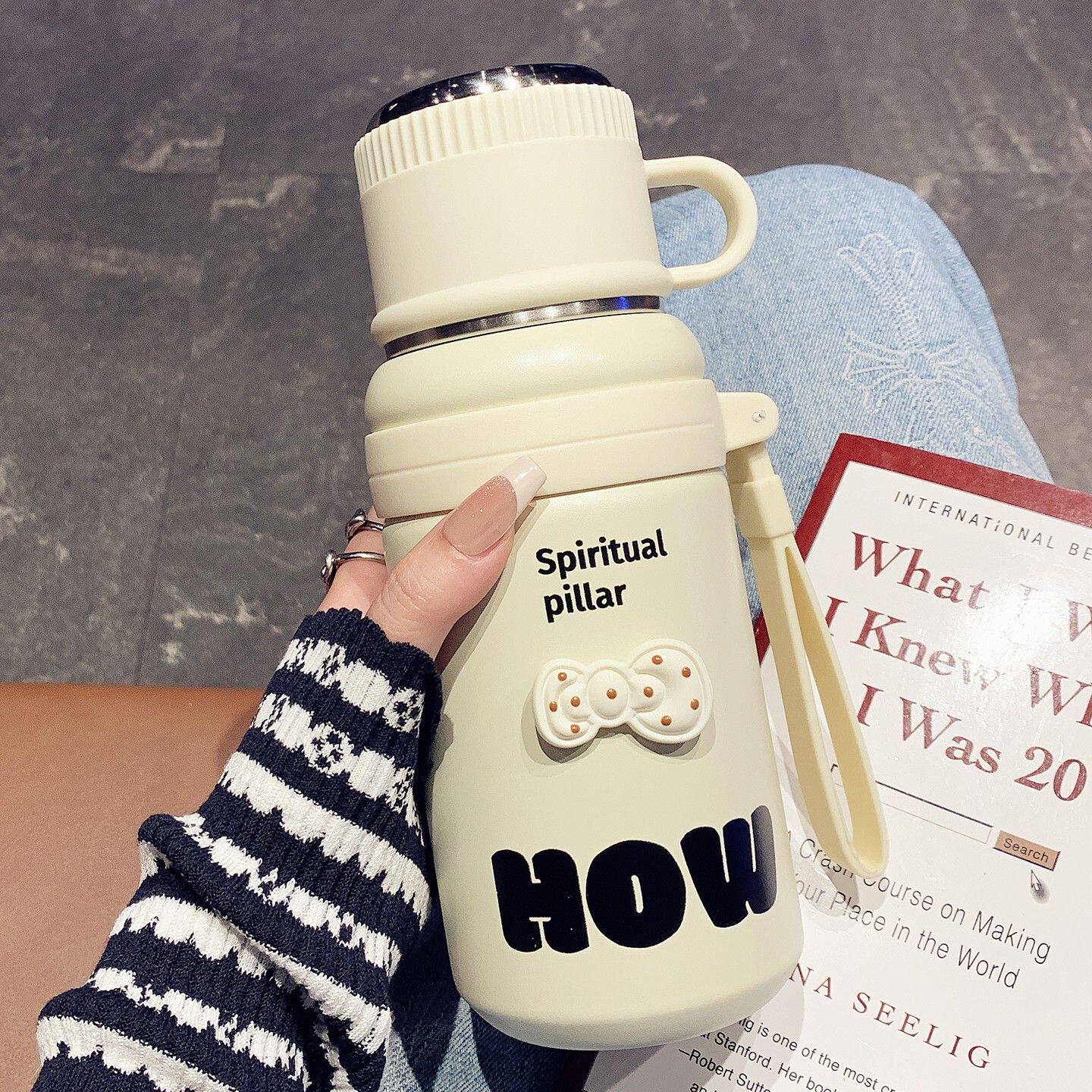 保温杯女生高颜值初中生水杯新款2025可爱泡茶杯学生上学专用杯子