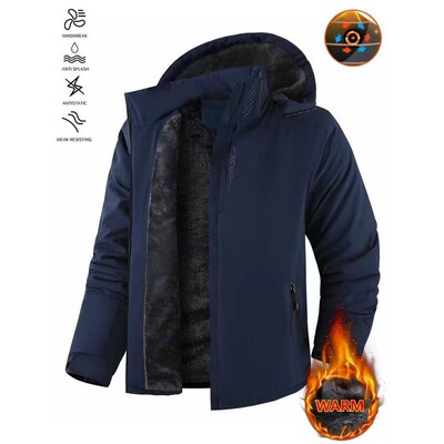 Men's Fleece Lined Jacket Graphene Gold Ultrasonic Lamb Fur