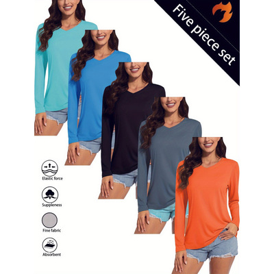 M 32305 Women's V-neck Sunscreen Quick Dry Top 女士 V 领防晒
