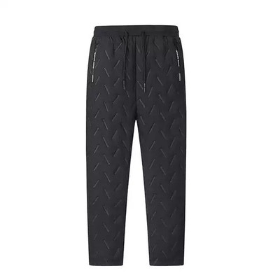 Men's Black Fleece Pants With stitching design and