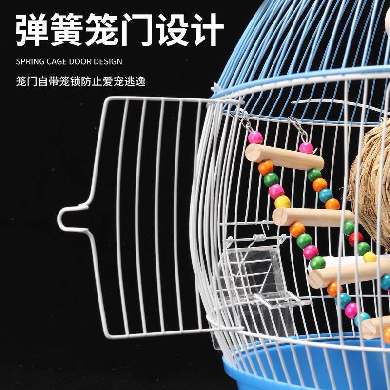 玄凤虎皮鹦鹉笼子珍珠豪华中小型圆形观赏鸟笼大号金属牡丹别墅笼