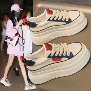 厚底松糕真皮小白鞋女2026新款秋季内增高百搭运动鞋爆款休闲板鞋
