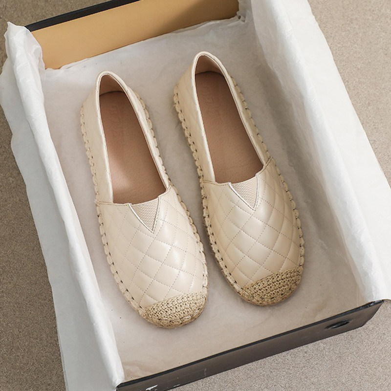 豆豆鞋女浅口平底简约风休闲单鞋女2026新款夏季一脚蹬圆头渔夫鞋