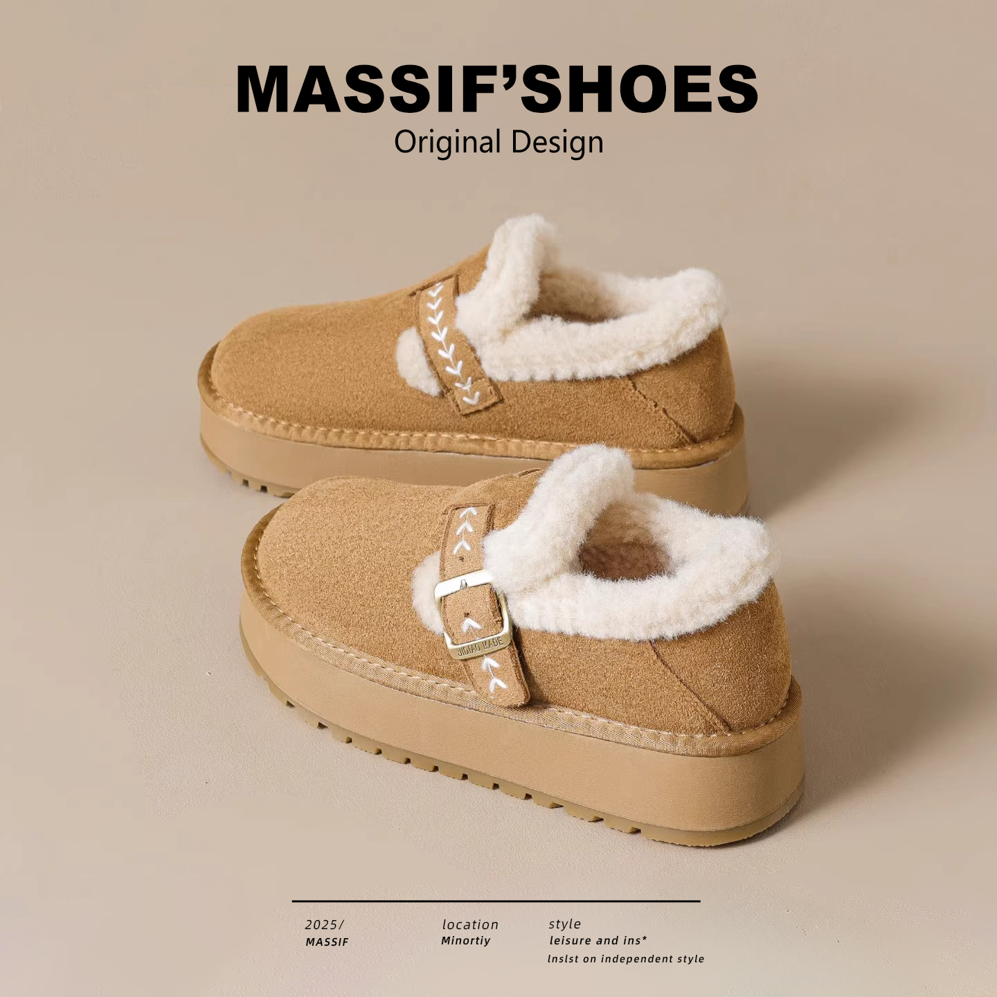 加绒加厚休闲保暖增高雪地靴棉鞋