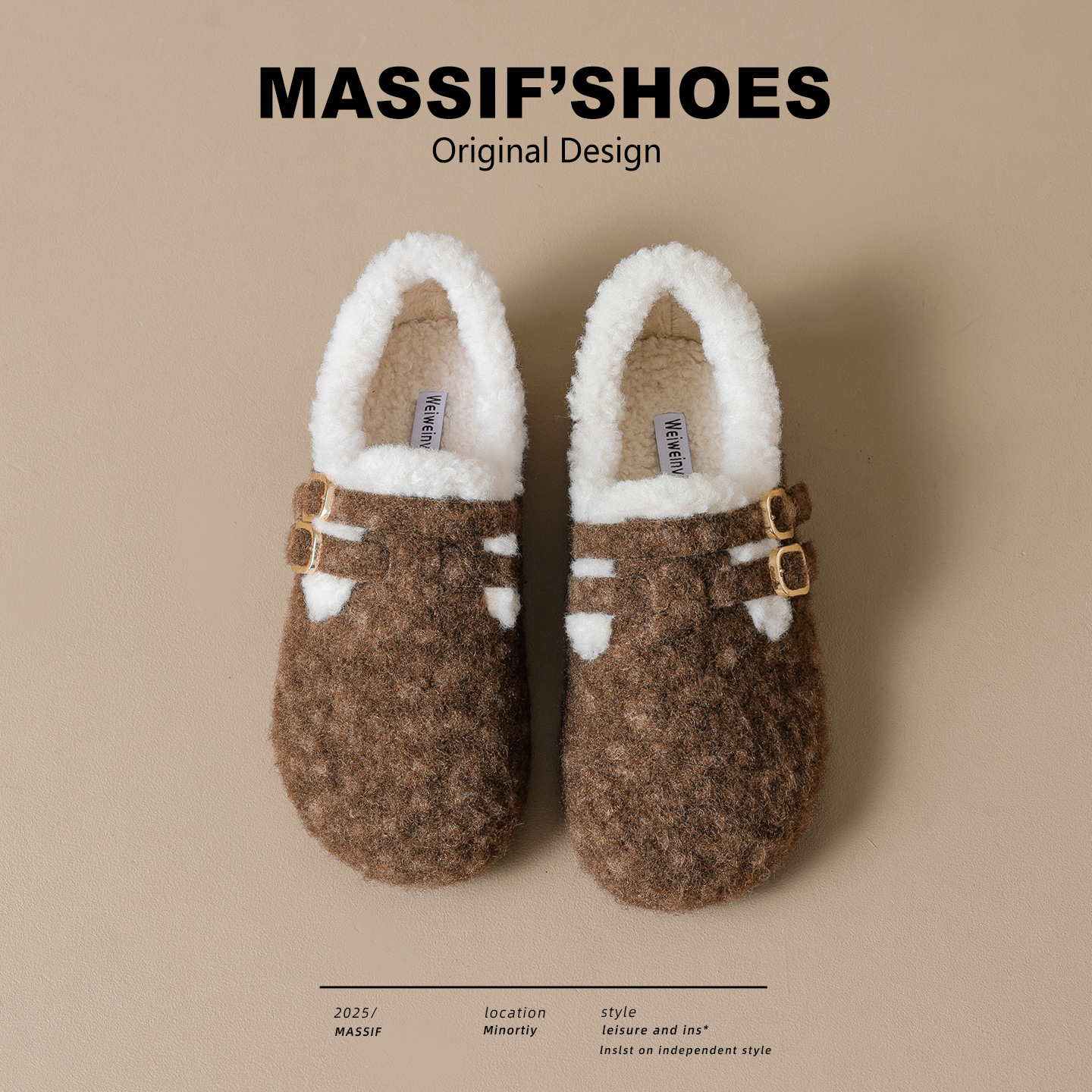 加绒勃肯鞋女复古保暖雪地靴