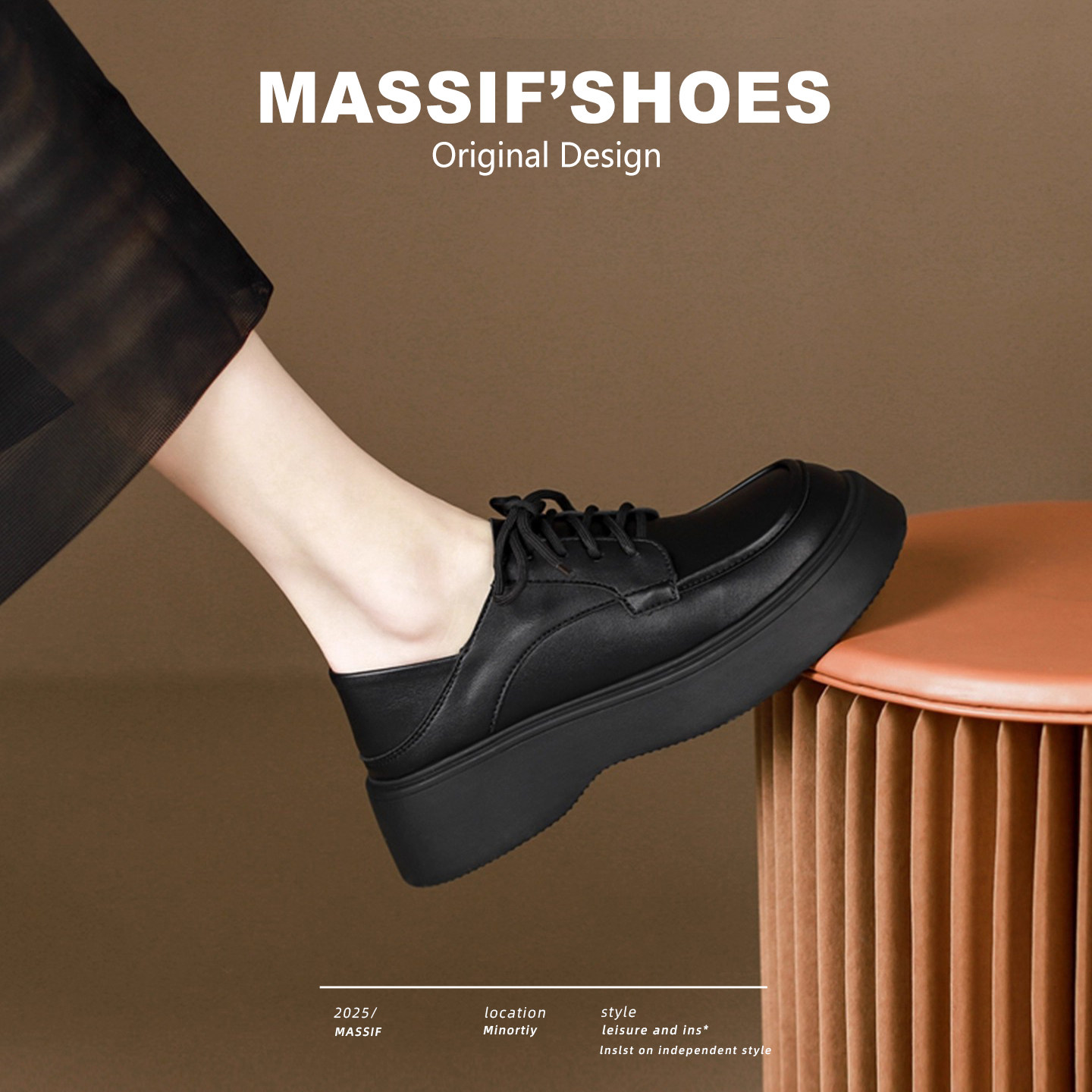 真皮厚底乐福鞋女秋冬百搭学院