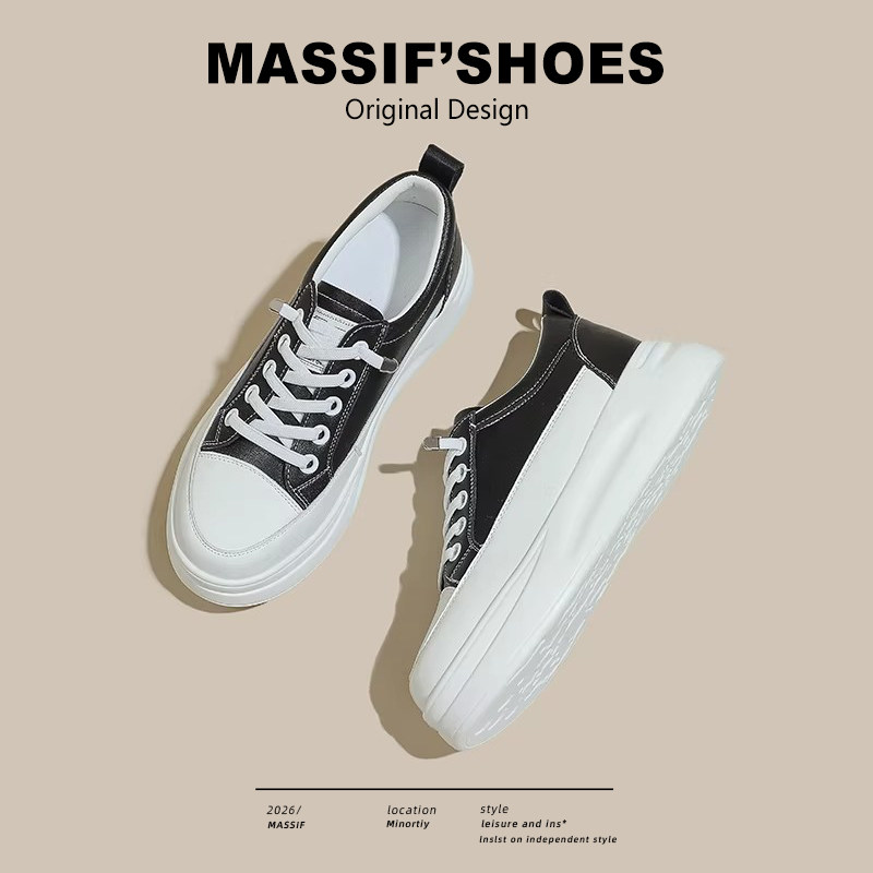 小白鞋女2026新款夏季韩版学生百搭松糕增高透气休闲运动板鞋女款