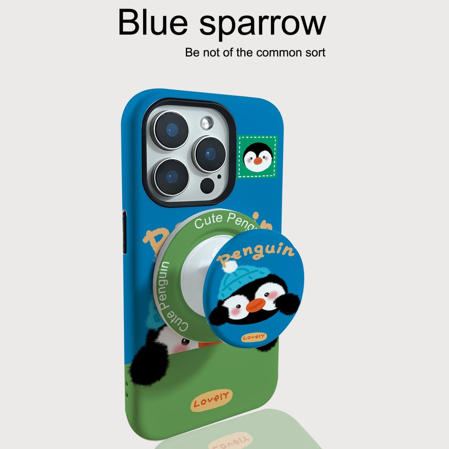 呆萌帽子企鹅磁吸支架菲林手机壳