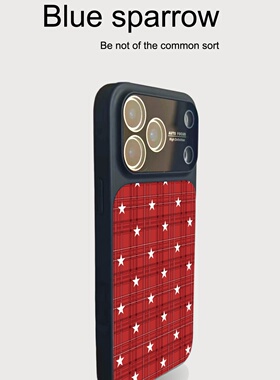 红色格纹满屏星星适用iPhone17手机壳苹果17promax新款17pro大视窗16/16pro全包镜头膜15/14女14pro防摔15pm