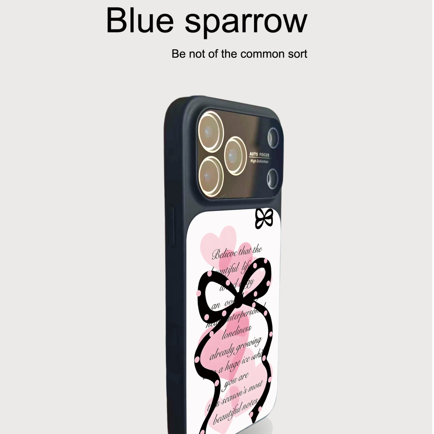 蝴蝶结爱心英文镜头膜仿原玻璃壳