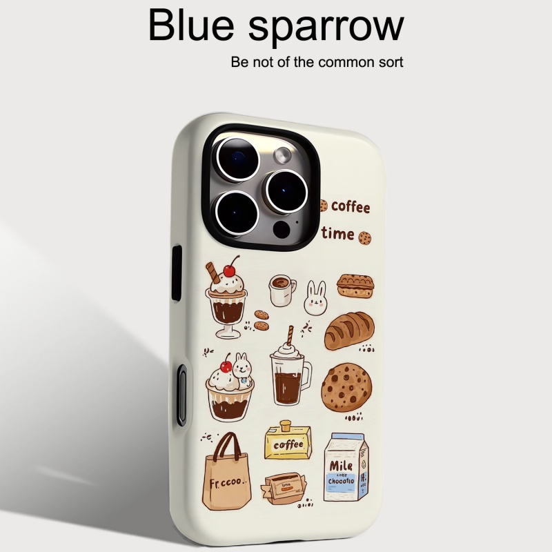 兔子咖啡面包曲奇二合一菲林手机壳