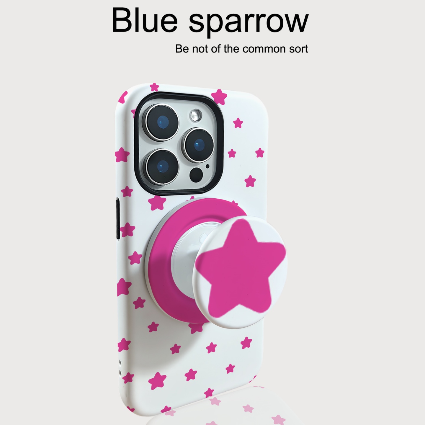 ins玫粉星星磁吸支架菲林手机壳