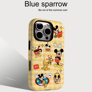 P80 17pro防摔14pm华为mate70 15pro男女17promax 卡通米奇适用iPhone16手机壳苹果16promax二合一菲林15