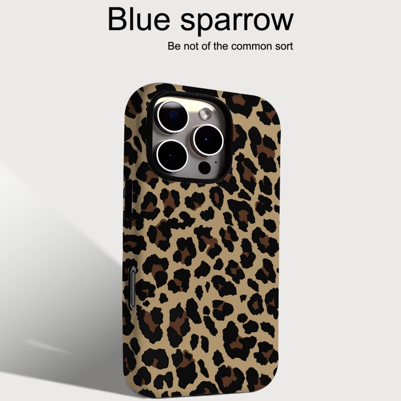 秋冬碎棕豹纹二合一菲林手机壳