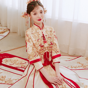 金色秀禾服2026年新款新娘中式结婚礼服薄款秀和服女香槟色敬酒服