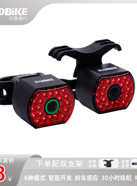 LeadBike/印象骑行自行车USB充电骑行夜骑刹车警示山地车防水尾灯